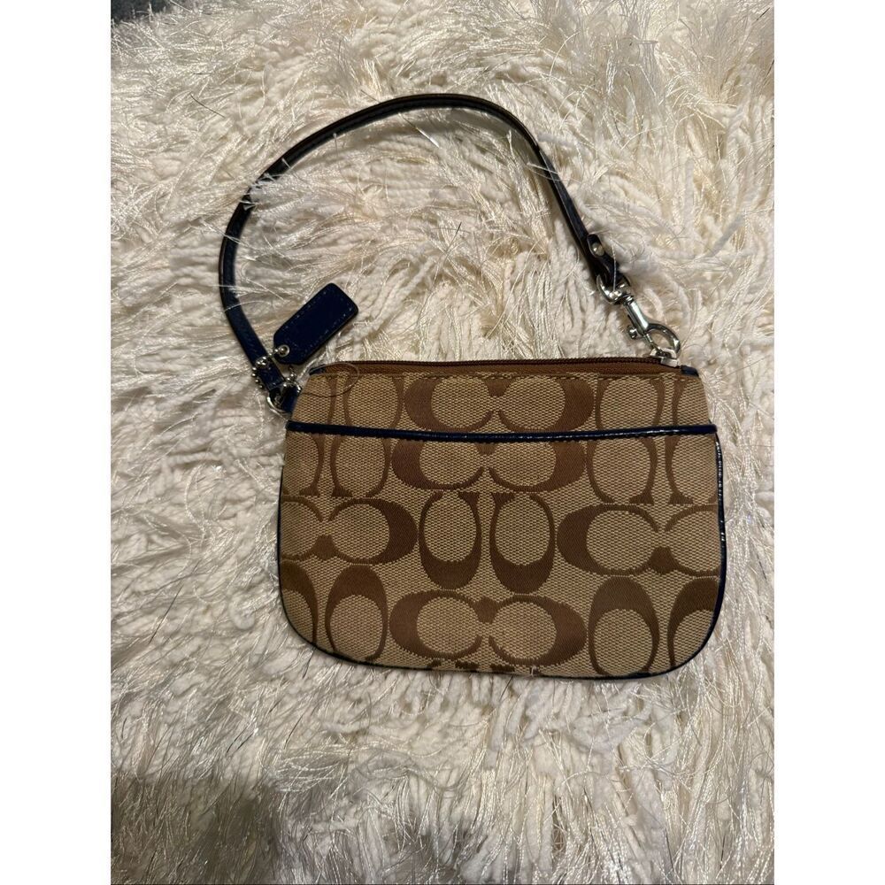 Coach monogram wristlet tan brown new no tags